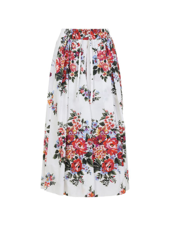 Flower Print Long Skirt