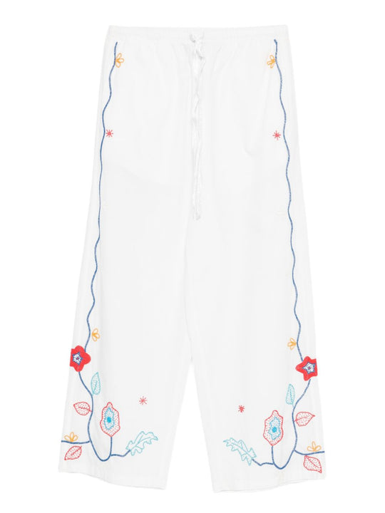 Embroidered Cotton Trousers
