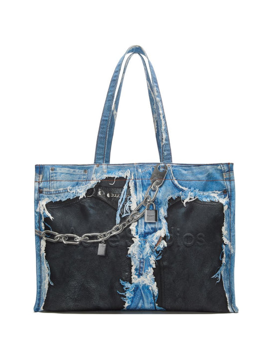 Denim Print Tote Bag