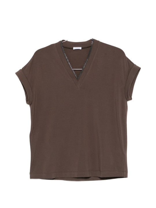 Cotton V-Necked T-Shirt