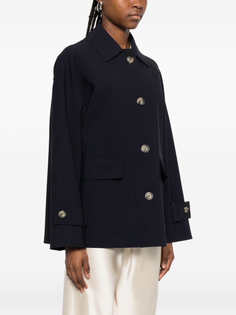 Harris Wharf London Coats - Blue and green | 76d7aa1d8d6f0e3e6310dc9ce2aaa03c95d9eab3