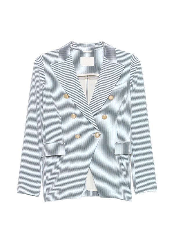 Striped Double-Breasted Jacket