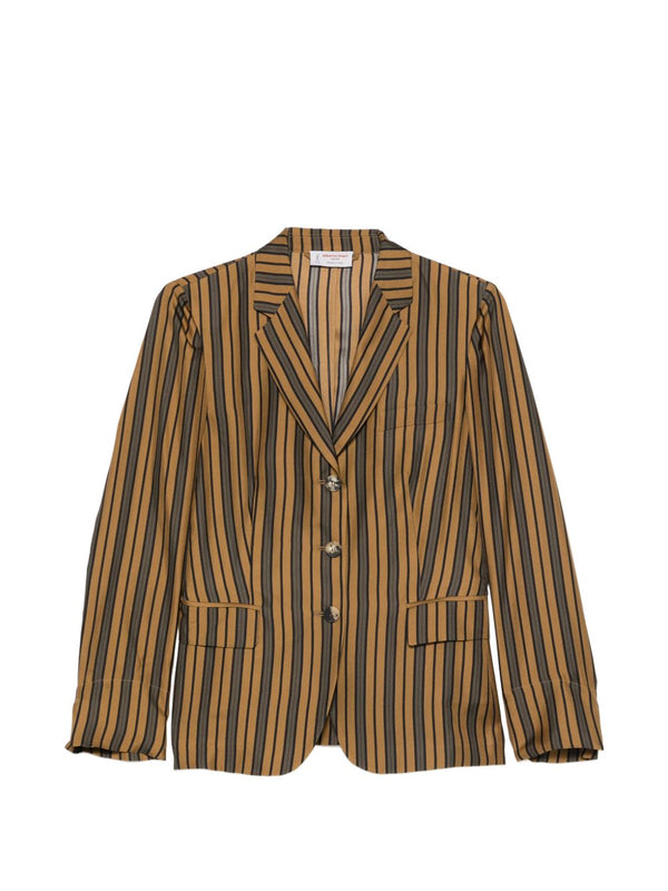 Striped Silk Blazer Jacket