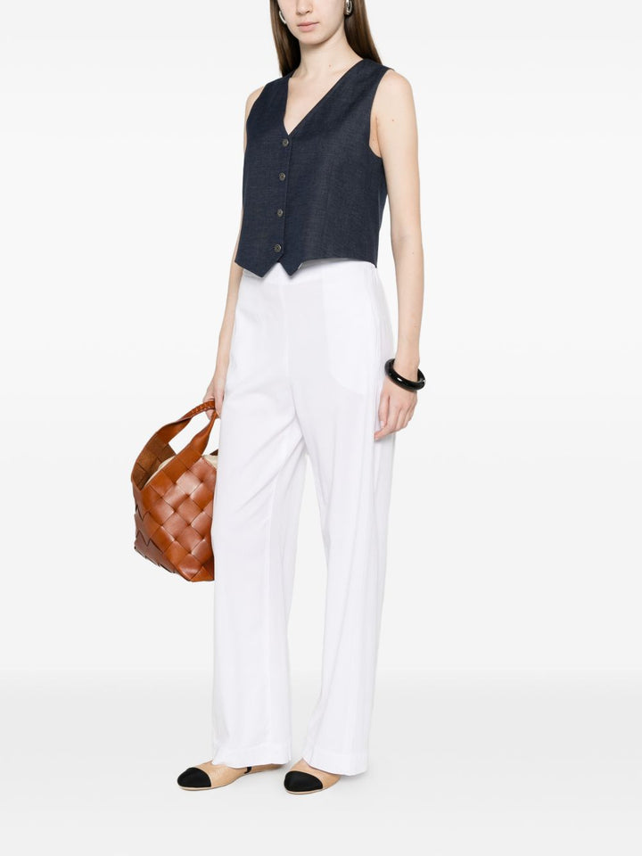Via Masini 80 Trousers - WHITE | 983d8ce0a490fa999180b43f0b66b8021e51085f
