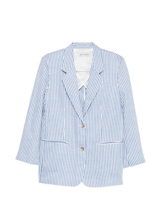 Linen Blend Single-Breasted Jacket