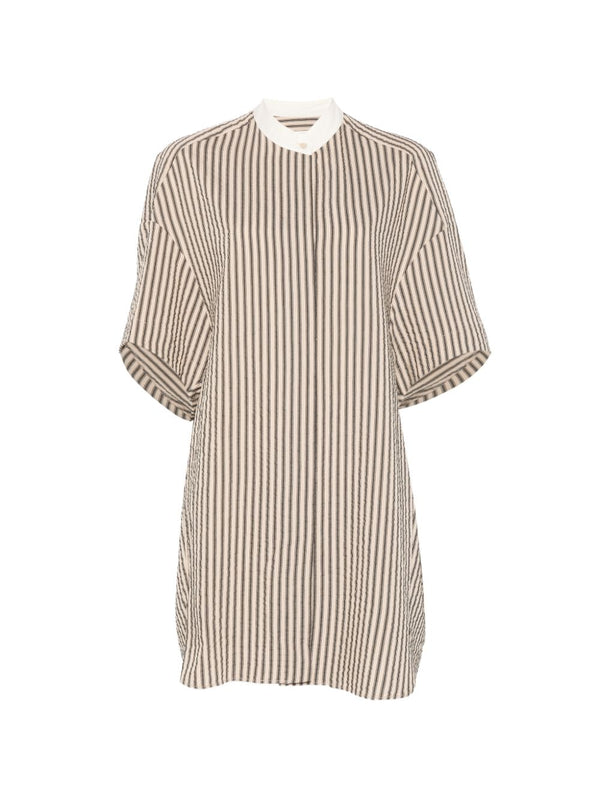 Cotton Blend Striped Dress