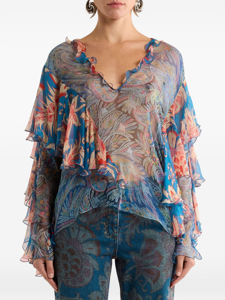 Etro Shirts - Blu e verdi | 0b715b804f54a6e0079b63e9023676bd4139153a