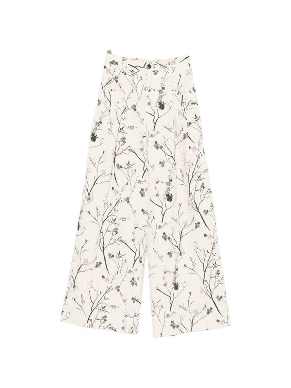 Printed Wide-Leg Trousers