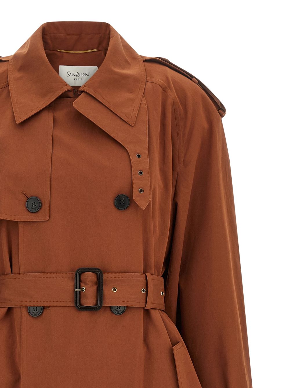 Saint Laurent Coats - BROWN | 9a18bfecdcf1c90fdaa1f635a7853692cf727615
