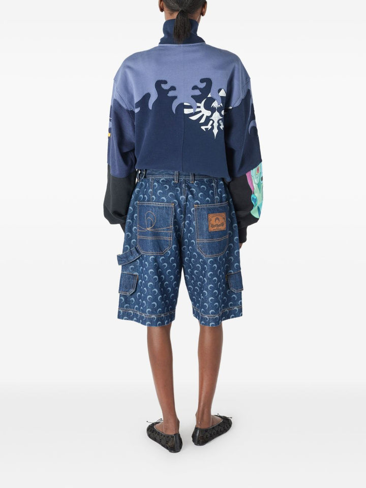 Marine Serre Shorts - Blu e verdi | 1e829fadab9a24e44bf4238ea0c4e0177d2dcd38