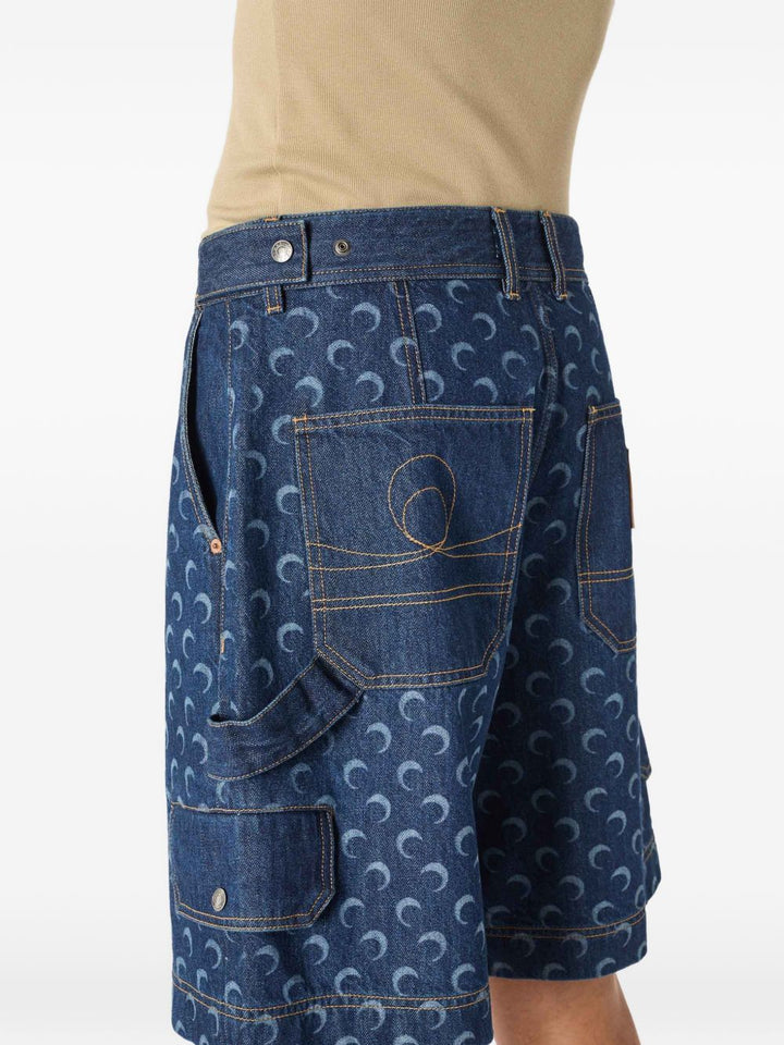 Marine Serre Shorts - Blu e verdi | 15c718413d333ed311ce567eda5ba05d6ad47596