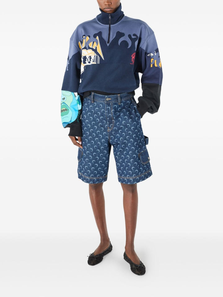 Marine Serre Shorts - Blu e verdi | 7fb480dab80fb22bbf68a1ae4ba0945152c38c23