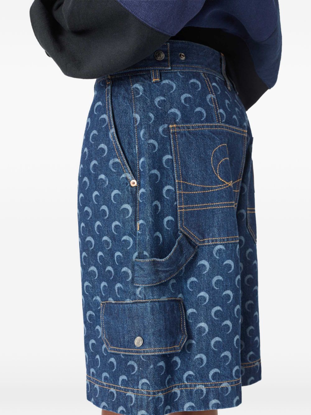 Marine Serre Shorts - Blu e verdi | b03e44847ac222250f9b775a8fddf21f2e535ff0
