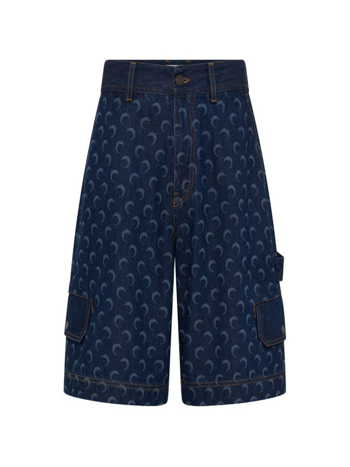 Marine Serre Shorts - Blu e verdi | 903328ae4b245abce5b6111873489a2c25388607