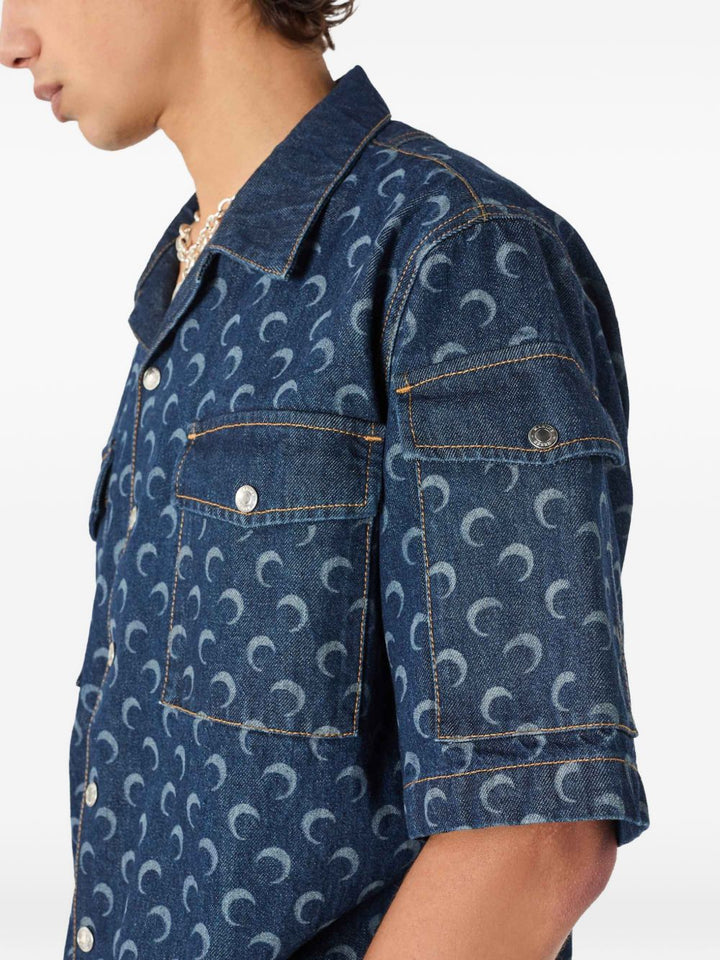 Marine Serre Shirts - Blu e verdi | baa0343d67d22d359c41ba8c0cdceec595f56135
