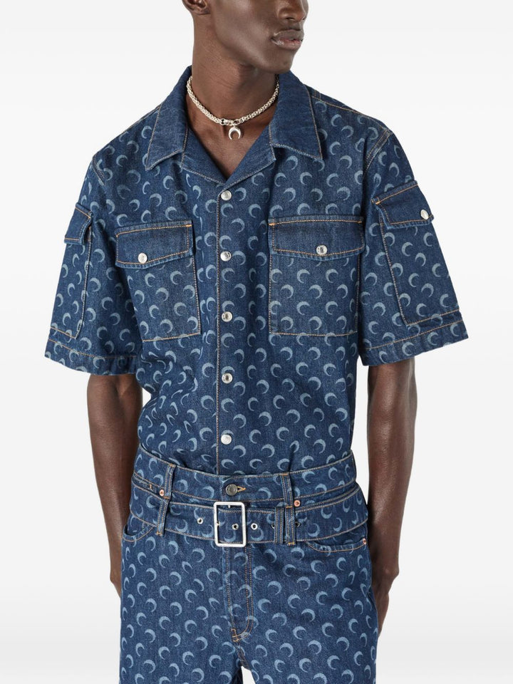 Marine Serre Shirts - Blu e verdi | 603784463822ea06f31378b200c13f33b5e6a543