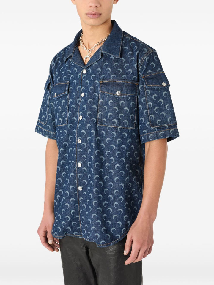 Marine Serre Shirts - Blu e verdi | 30175c11efad0b340c3660c6668cdec7757f0eb5