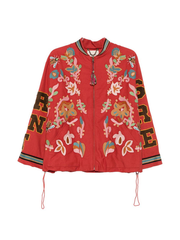Blouson bombardier en coton brodé