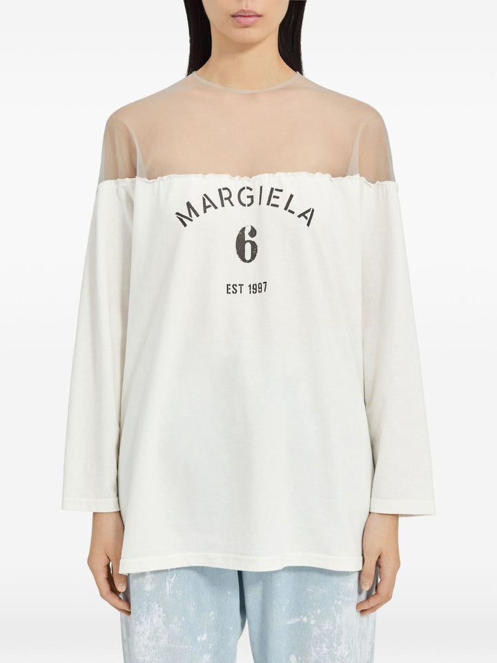 Mm6 Maison Margiela T-shirts and Polos - Chiari e Naturali | 15d9cf7504c8caa2119a7e2b03f4a559c748a533