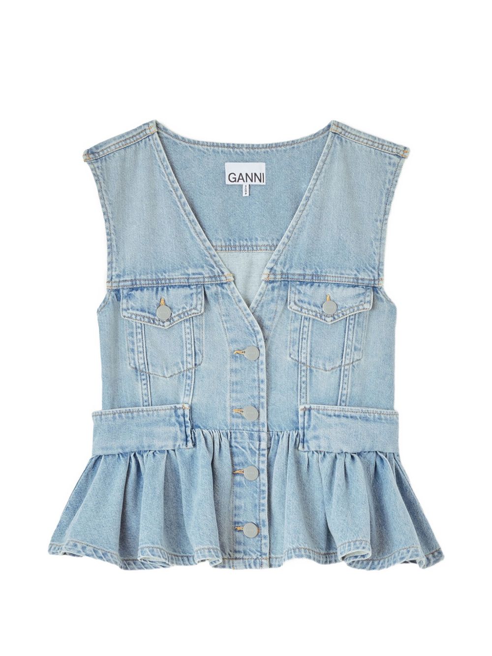 Ganni Top - BLUE | 52ea9b6541d4a8d802b6a20c5c7b7503640383e0