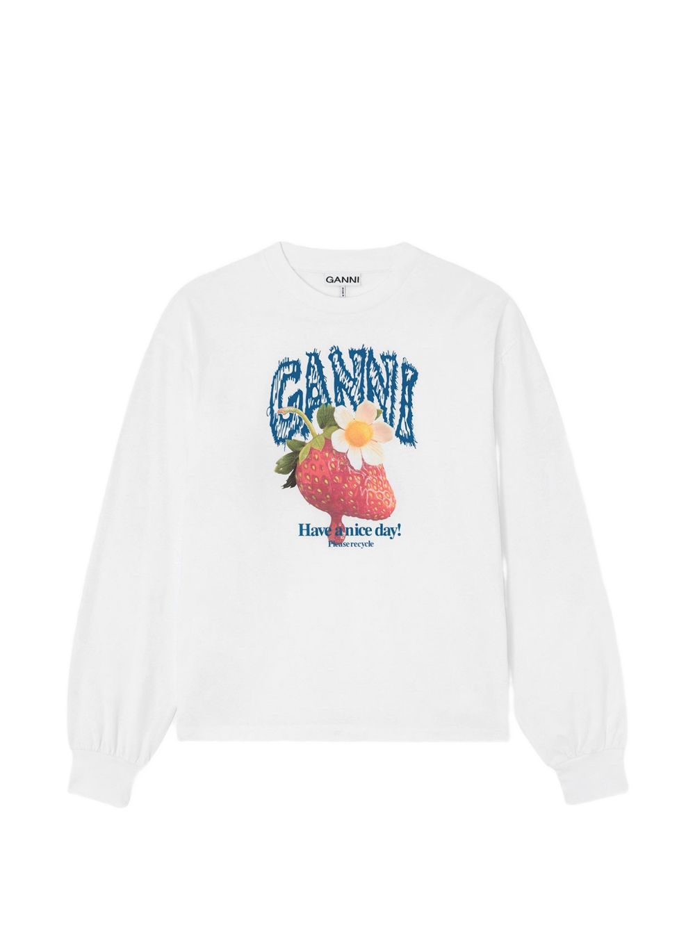 Ganni T-shirts and Polos - WHITE | c627bf01369a2fe9021f7aed3f7376f0e1f53c06