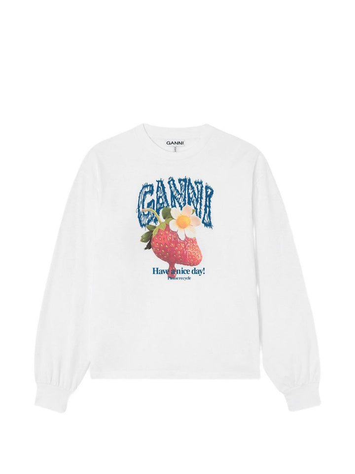 Ganni T-shirts and Polos - WHITE | c627bf01369a2fe9021f7aed3f7376f0e1f53c06
