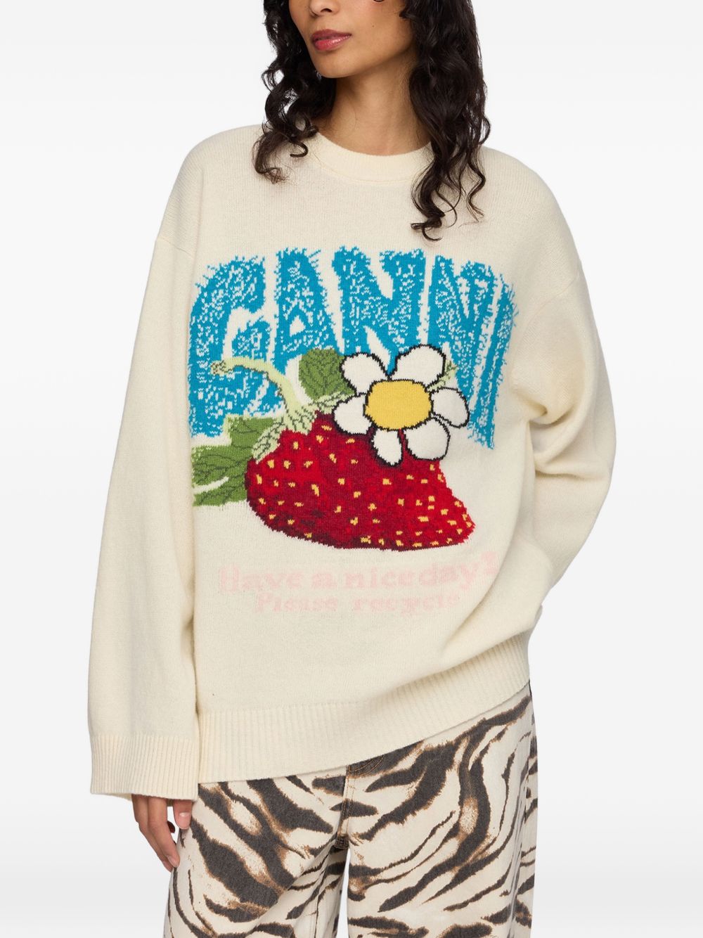 Ganni Sweaters - WHITE | 8894d843bd1062bf55a54bac8561004cc85750cf