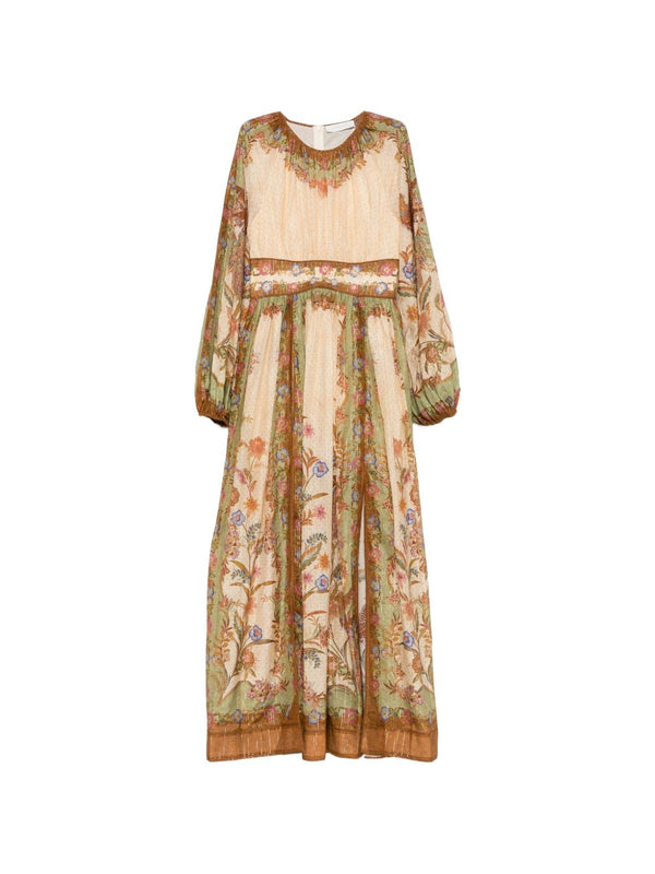 Indra Cotton And Silk Long Dress