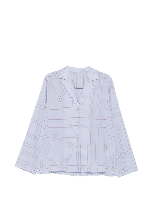 Cotton Blend Pajama Shirt