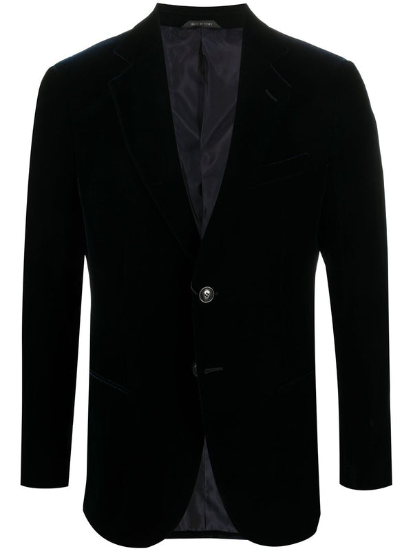 Velvet Single-Breasted Blazer Jacket