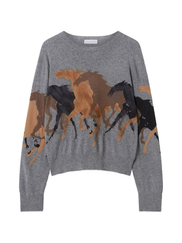 Racing Horses Wool Jumper
