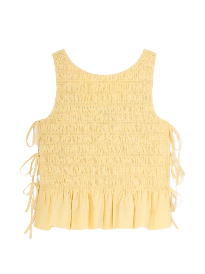 Ganni Top - BEIGE | 7aace7e25e2c3a959f1555635df5fd582db70669