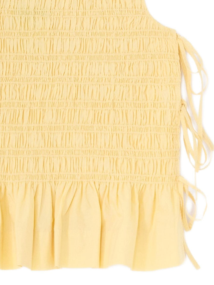 Ganni Top - BEIGE | cf2ccd1b577004cc3653679747bf091d7ad9fe39