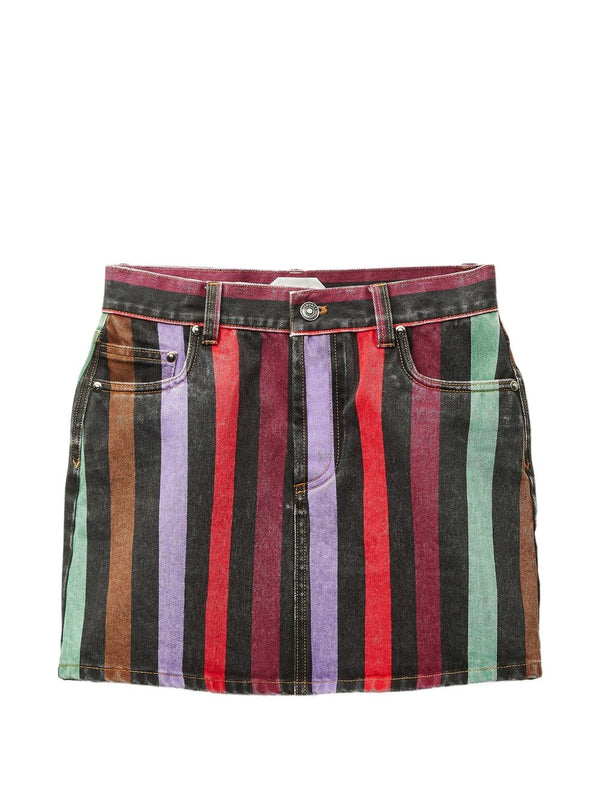 Striped Denim Skirt