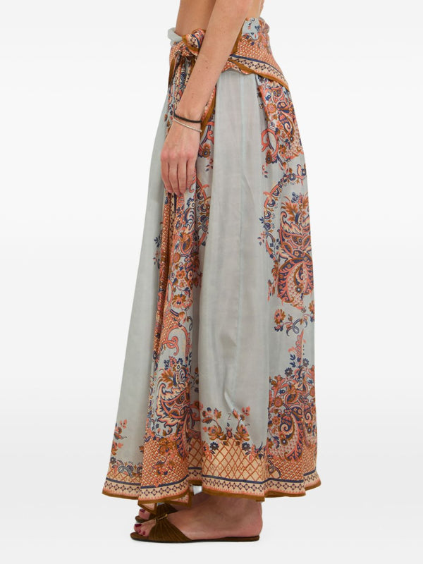 Aster Printed Silk Skirt
