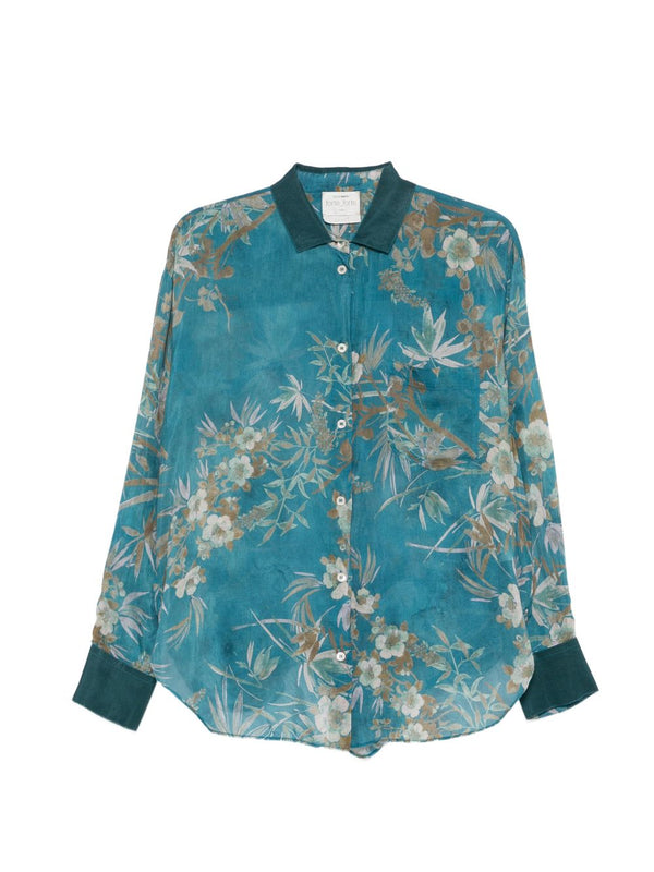 Cotton And Silk Printed Shirt