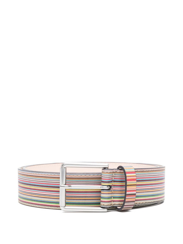 Signature Stripe Leather Belt