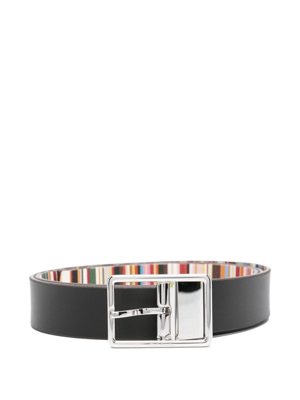 Signature Stripe Leather Belt