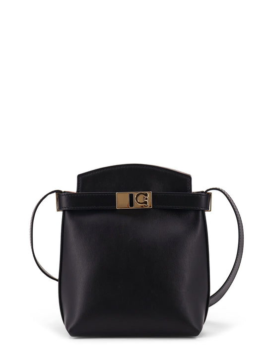 Leather Crossbody Bag With Gancini Detail