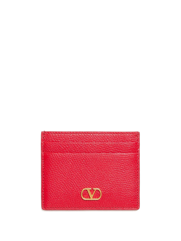 Vlogo Signature Grainy Leather Card Holder