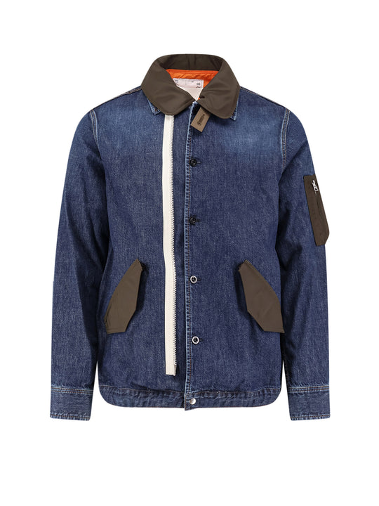 Denim Jacket With Nylon Inserts
