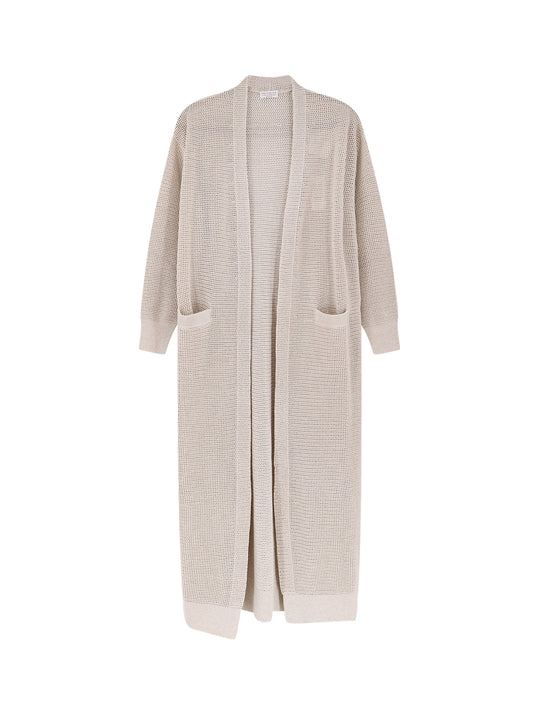 Cotton And Viscose Long Cardigan
