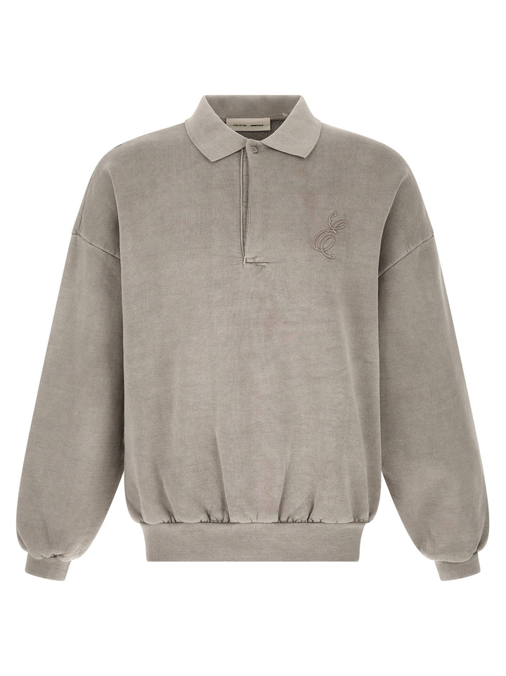 Fear Of God Essential Classic Fleece Polo - Gray | bd25dc99aa5f8aa8200cf9af3110e9fef51a1d22