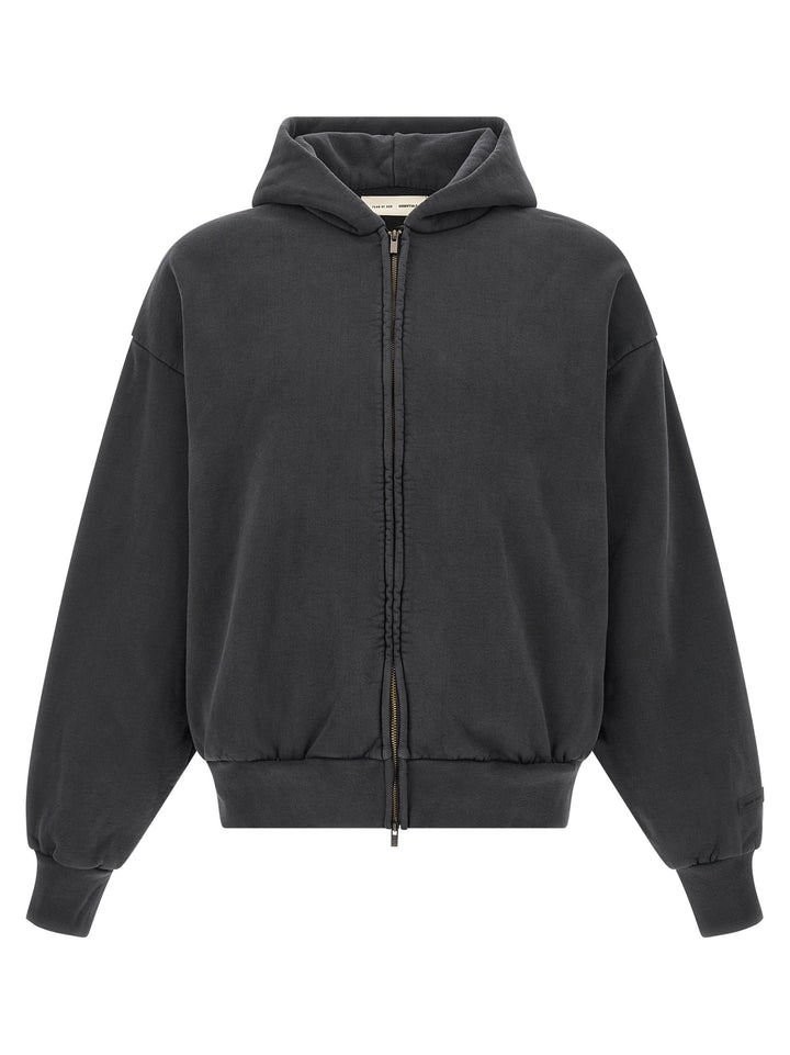 Fear Of God Essential Classic Fleece Full Zip Sweatshirt - Black | b452c89dedb27eeee3adaaad2f3cb89a0833dfaf