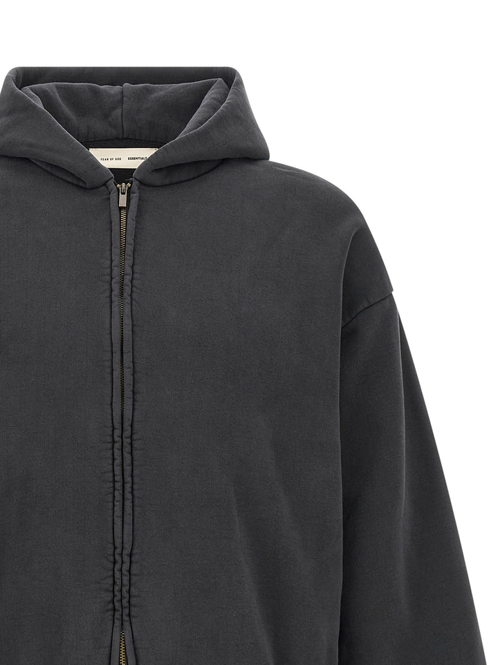 Fear Of God Essential Classic Fleece Full Zip Sweatshirt - Black | 8379095a98e488fd657e8664d8a16945b81174a2