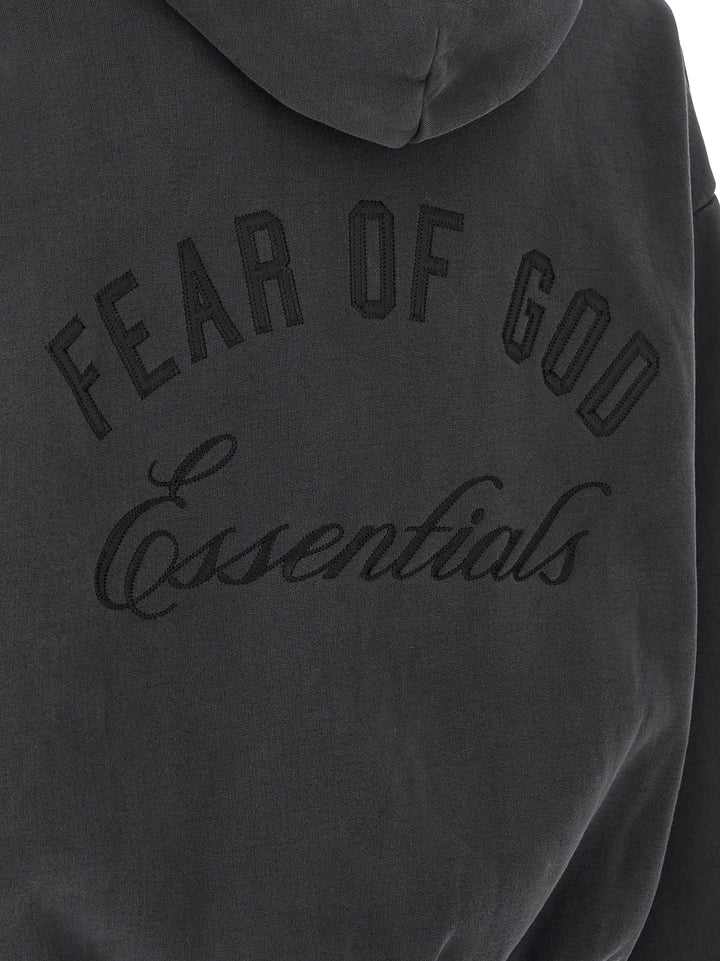 Fear Of God Essential Classic Fleece Full Zip Sweatshirt - Black | f514130319312a4f79413689696201896b5fe185