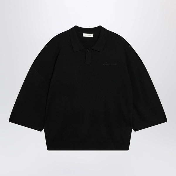 Signature 90s-Style Knit 3/4-Sleeve Polo In Black