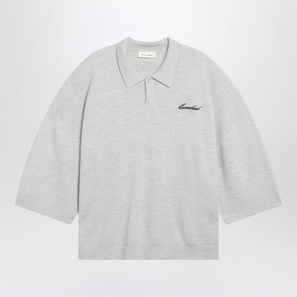 Signature Knit Polo With 3/4 Sleeves In Mélange Beige
