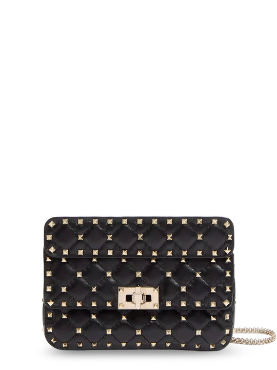 Rockstud Spike Leather Crossbody Bag With Iconic All-Over Studs