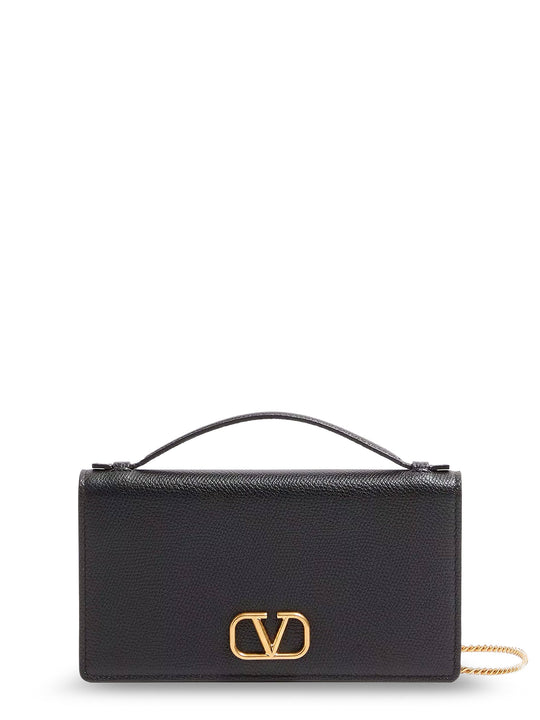 Leather Crossbody Bag With Vlogo Signature